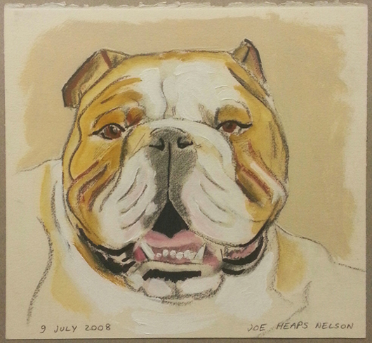 Joe Heaps Nelson, 'Ferdinando,' gouache, charcoal and acrylic on paper; framed, 11.5 x 12.5in, est. $450. Image courtesy Paddle 8 / Mercy For Animals